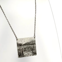 Load image into Gallery viewer, Sketched Enamel Square Pendant
