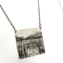 Load image into Gallery viewer, Sketched Enamel Square Pendant
