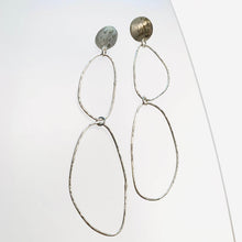 Load image into Gallery viewer, Silver Large Drop Hoop Earrings
