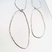 Load image into Gallery viewer, Silver Large Drop Hoop Earrings
