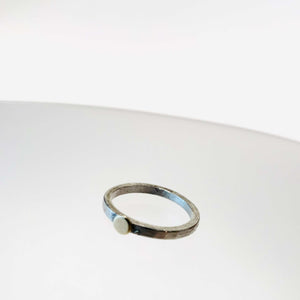 Silver & 18ct Gold Beaten Ring