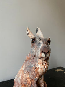'Alert' - Irish Hare - Handmade Ceramic Sculpture