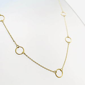 Gold 9 Circle Necklace