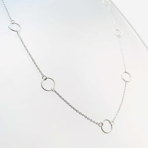Silver 9 Circle Necklace