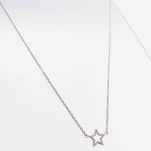 Load image into Gallery viewer, Silver Pave Open Star Necklace
