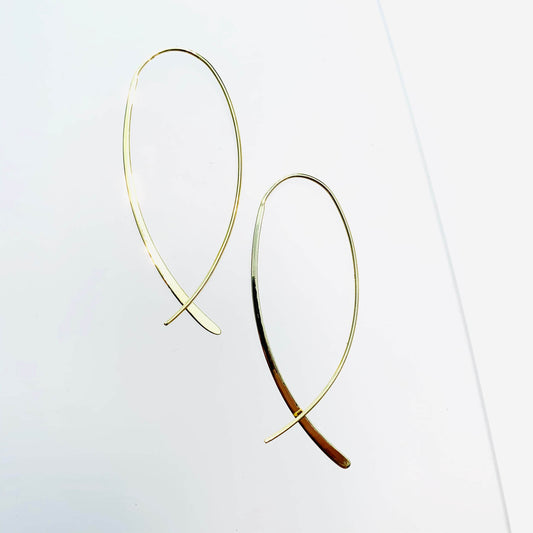 Gold Crossover Earrings