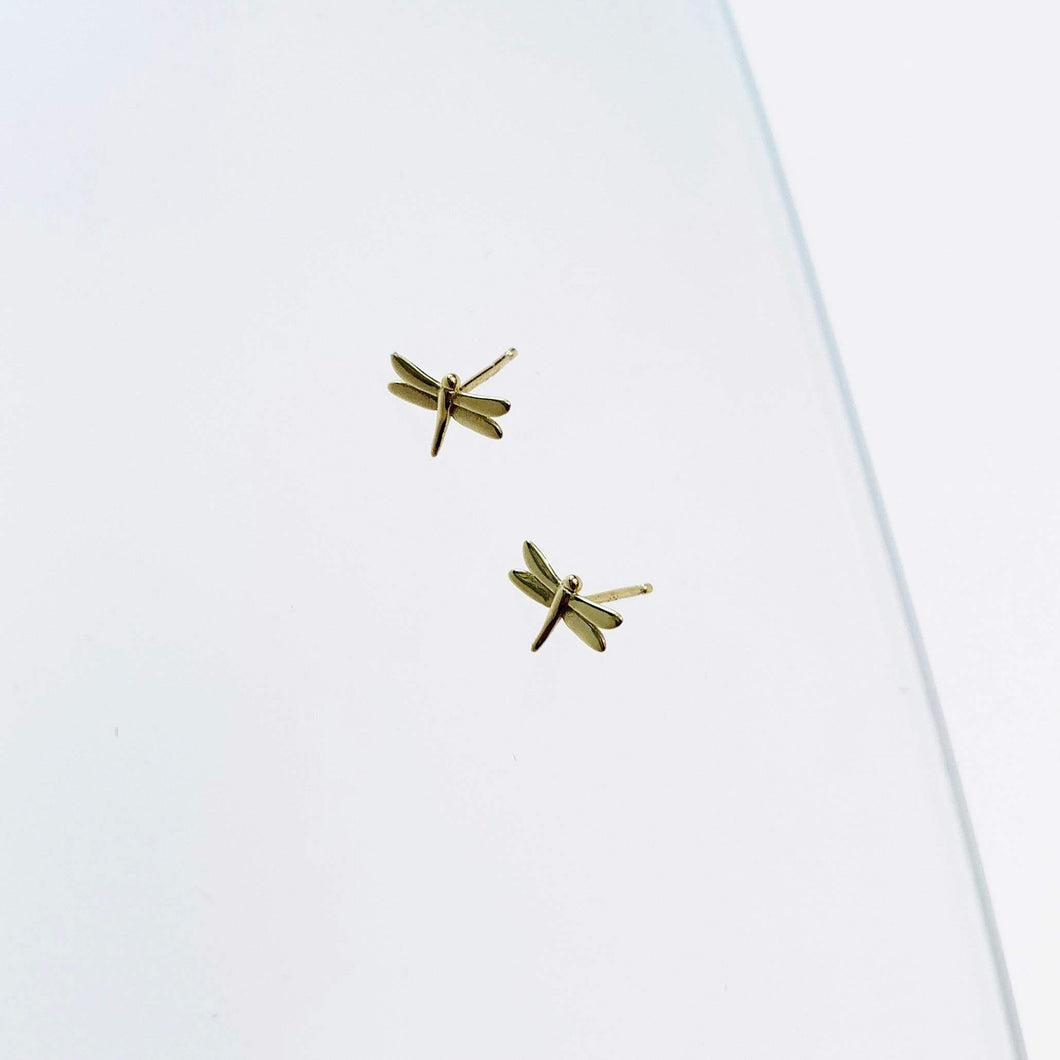 Gold Dragonfly Studs