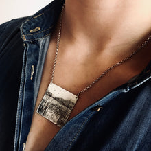 Load image into Gallery viewer, Sketched Enamel Square Pendant
