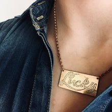 Load image into Gallery viewer, &#39;Lucky&#39; Gold Plated Etched Pendant
