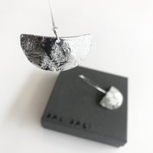 Load image into Gallery viewer, HALF MOON EARRINGS Textured Aluminium Small - Contemporary Made in Dublin Ireland
