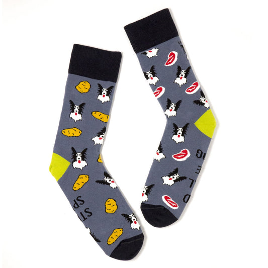 STEAK SPUDS AND PULL LIKE A DOG - Funny Irish Socks Made in Ireland