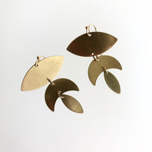 Load image into Gallery viewer, Drop Half Leaf Brass Earrings - Kaiko - Made in Ireland
