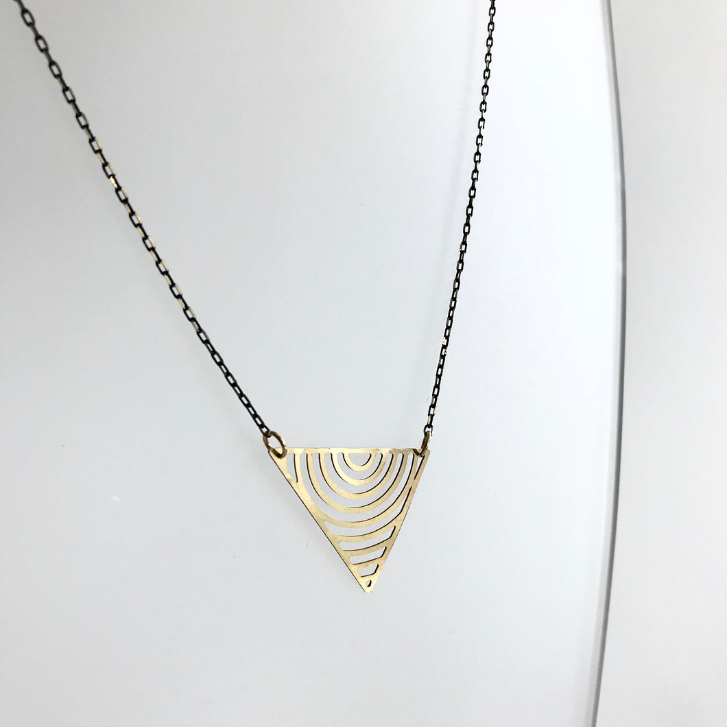 Rainbow Geometric Brass Necklace - Kaiko - Made in Ireland