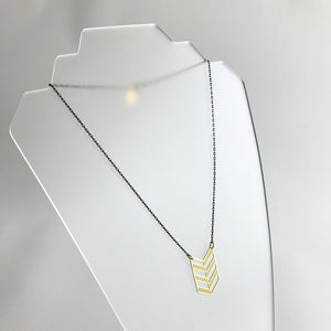 Arrow Geometric Brass Necklace - Kaiko - Made in Ireland