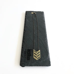 Arrow Geometric Brass Necklace - Kaiko - Made in Ireland