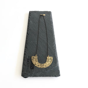 Half Circle Geometric Brass Necklace - Kaiko - Made in Ireland