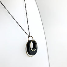 Load image into Gallery viewer, Concrete + Circle Geometric Brass Necklace - Kaiko - Made in Ireland
