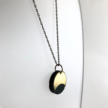 Load image into Gallery viewer, Eclipse Concrete + Circle Geometric Brass Necklace - Kaiko - Made in Ireland
