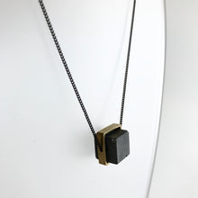 Load image into Gallery viewer, CUBE Concrete Geometric Brass Necklace - Kaiko - Made in Ireland
