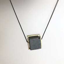 Load image into Gallery viewer, CUBE Concrete Geometric Brass Necklace - Kaiko - Made in Ireland
