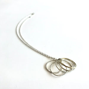 DOORUS - Silver + Gold Plate Hammered Ring Necklace - Made in Ireland