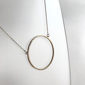 ANCAIRE - Gold Plated Silver Circle Pendant Necklace - Made in Ireland