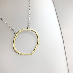 DRIFT - Gold Plated Textured Organic Pendant Necklace - Made in Ireland
