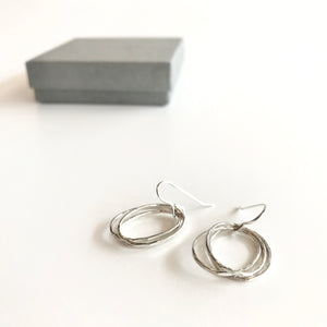 DOORUS - Silver Hammered Earrings - Made in Ireland