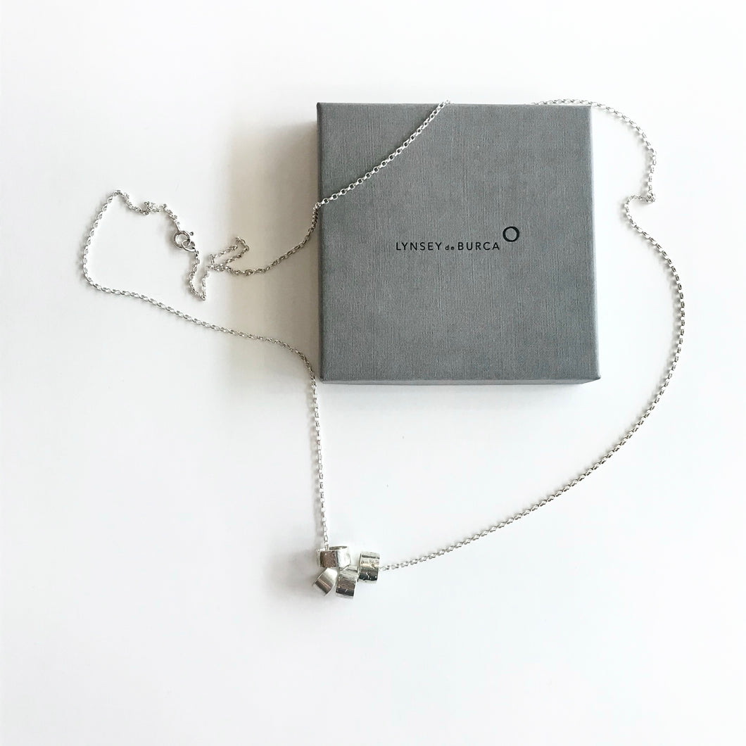 FLOAT - Four Silver Rings Necklace - Made in Ireland