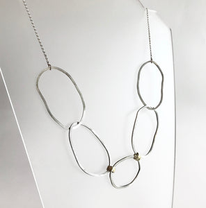 FADA - Large Beaten Oval Rings Necklace - Made in Ireland