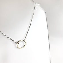 Load image into Gallery viewer, Tarrea - Gold Plated Beaten Oval Ring Necklace - Made in Ireland
