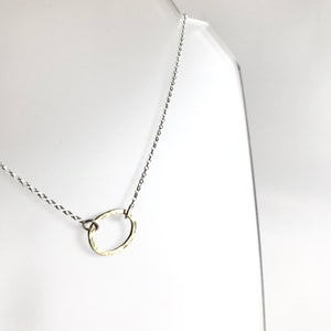 Tarrea - Gold Plated Beaten Oval Ring Necklace - Made in Ireland