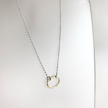 Load image into Gallery viewer, Tarrea - Gold Plated Beaten Oval Ring Necklace - Made in Ireland
