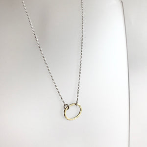 Tarrea - Gold Plated Beaten Oval Ring Necklace - Made in Ireland