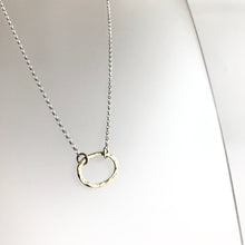 Load image into Gallery viewer, Tarrea - Gold Plated Beaten Oval Ring Necklace - Made in Ireland
