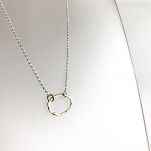 Tarrea - Gold Plated Beaten Oval Ring Necklace - Made in Ireland