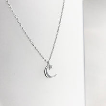 Load image into Gallery viewer, MOON - Cubic Zirconia + Silver - Necklace
