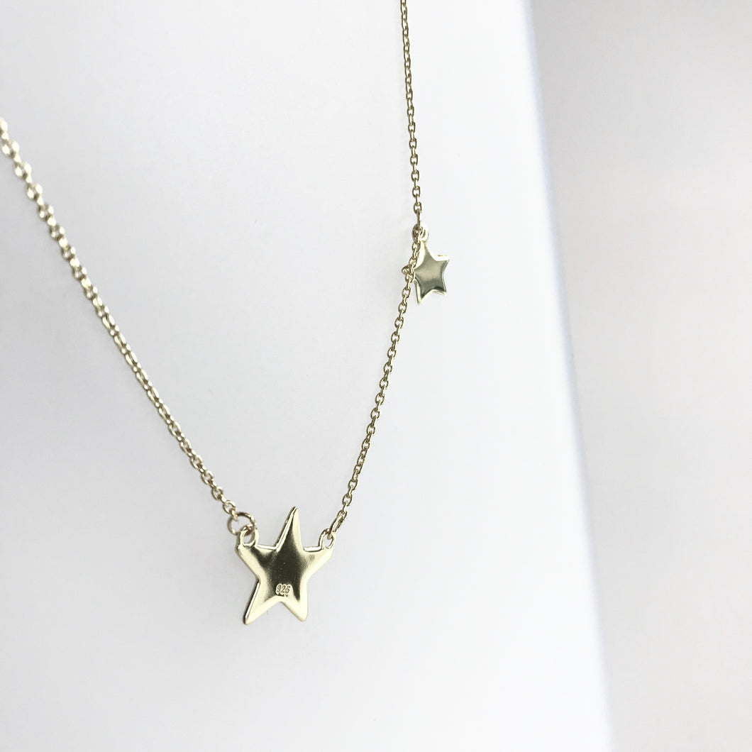 DOUBLE STAR Gold Vermeil Necklace