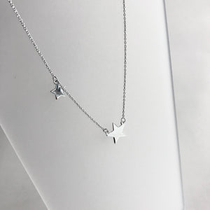 DOUBLE STAR Silver Necklace - Designed, Imagined, Made in Ireland