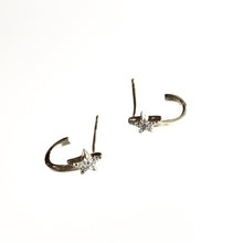 Load image into Gallery viewer, STARS - Earrings Huggie + Cubic Zirconia Gold Vermeil
