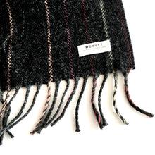 Load image into Gallery viewer, Charcoal Stripe Lambswool Scarf - Made in Donegal Ireland
