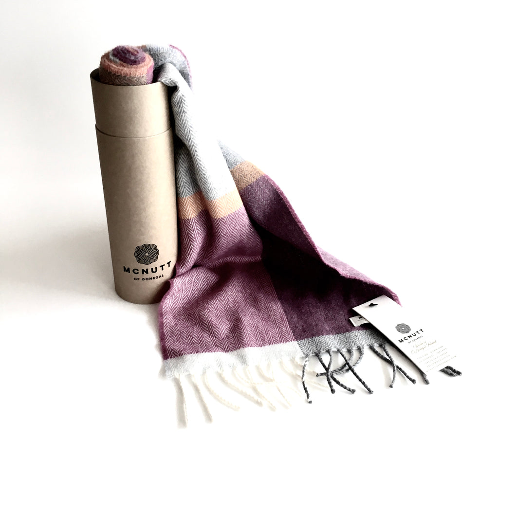Beetroot Smoke Lambswool Scarf - Made in Donegal Ireland
