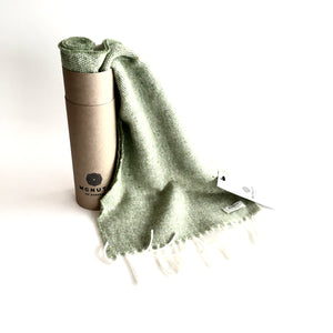 Lime Tweed Lambswool Scarf - Made in Donegal Ireland