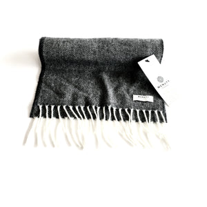 Black Lambswool Scarf - Made in Donegal Ireland