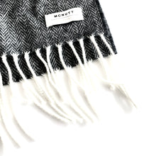 Load image into Gallery viewer, Black Lambswool Scarf - Made in Donegal Ireland
