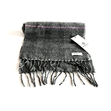 Load image into Gallery viewer, Grey Check Lambswool Scarf - Made in Donegal Ireland
