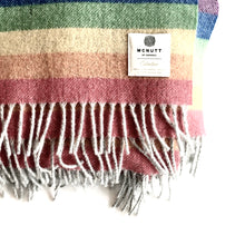 Load image into Gallery viewer, Rainbow Stripe Collection Lambswool Throw - Handmade in Donegal Ireland
