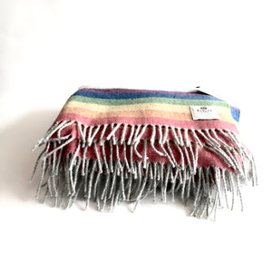 Rainbow Stripe Collection Lambswool Throw - Handmade in Donegal Ireland