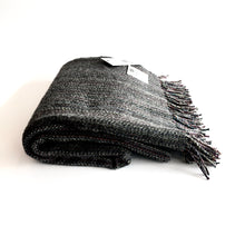 Load image into Gallery viewer, Grey Tweed Home Lambswool Throw - Handmade in Donegal Ireland
