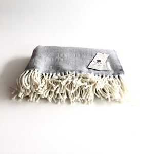 Grey Mini Blanket - Handmade in Donegal Ireland